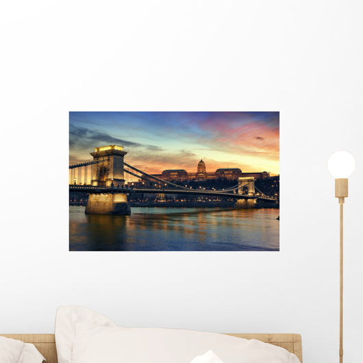 Budapest at sunset. Wall Mural