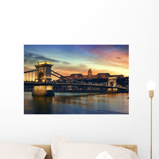 Budapest at sunset. Wall Mural