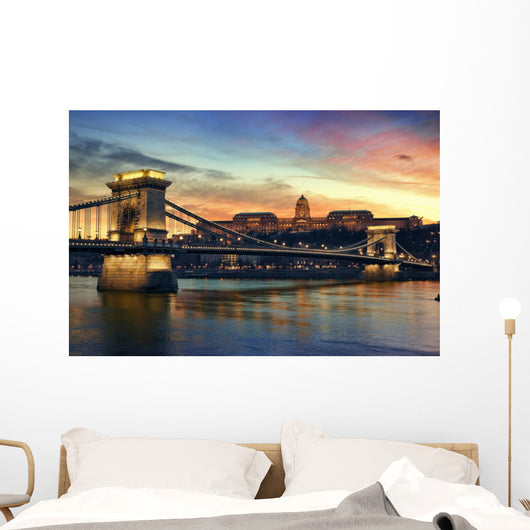 Budapest at sunset. Wall Mural