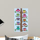 Colourful Owls Sitting Tree Wall Mural