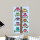 Colourful Owls Sitting Tree Wall Mural