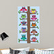 Colourful Owls Sitting Tree Wall Mural