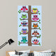 Colourful Owls Sitting Tree Wall Mural