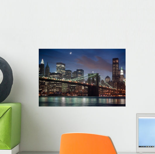 Brooklyn Bridge at night Wall Mural