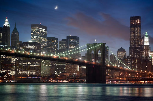 Brooklyn Bridge at night Wall Mural