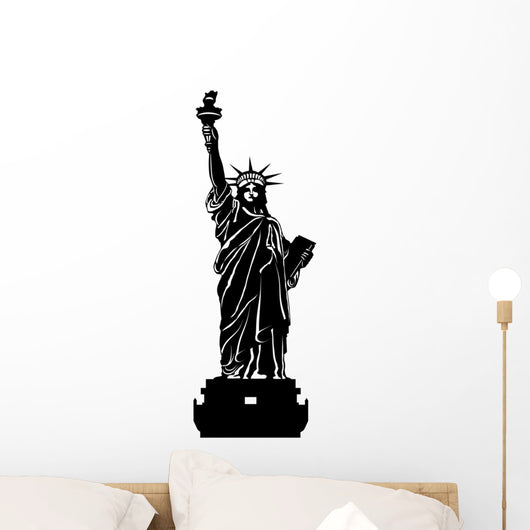 Statue of Liberty Black and White Illustration Wall Decal