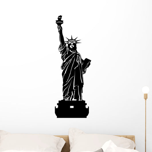 Statue of Liberty Black and White Illustration Wall Decal