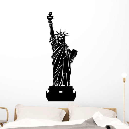 Statue of Liberty Black and White Illustration Wall Decal