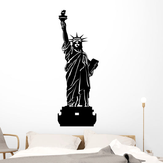 Statue of Liberty Black and White Illustration Wall Decal