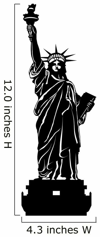 Statue of Liberty Black and White Illustration Wall Decal