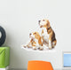 Two beagle dogs isolated on white background Wall Decal
