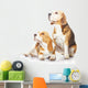 Two beagle dogs isolated on white background Wall Decal