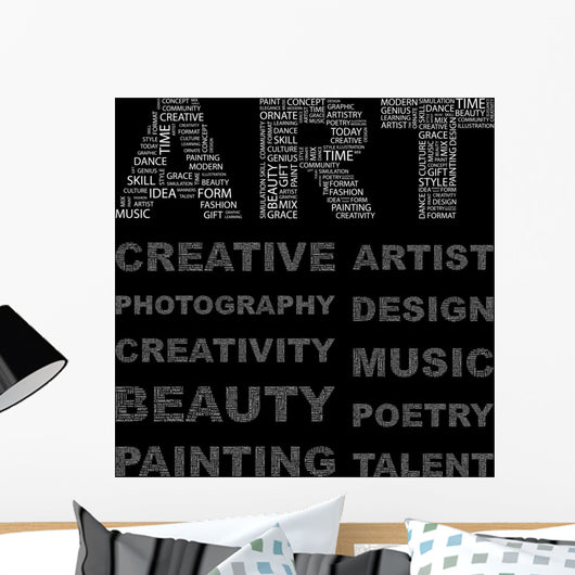 ART. Vector word collection. Wordcloud illustration. Wall Mural