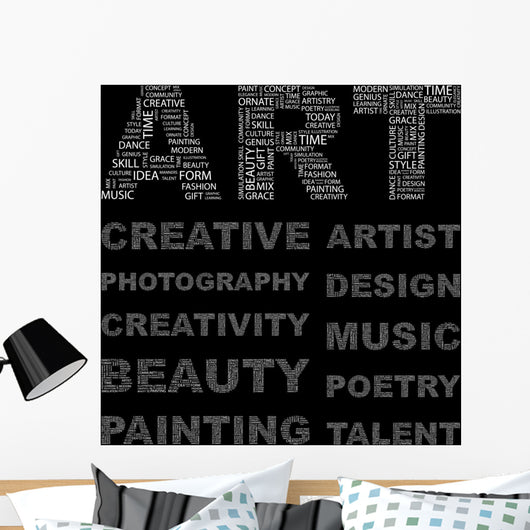 ART. Vector word collection. Wordcloud illustration. Wall Mural