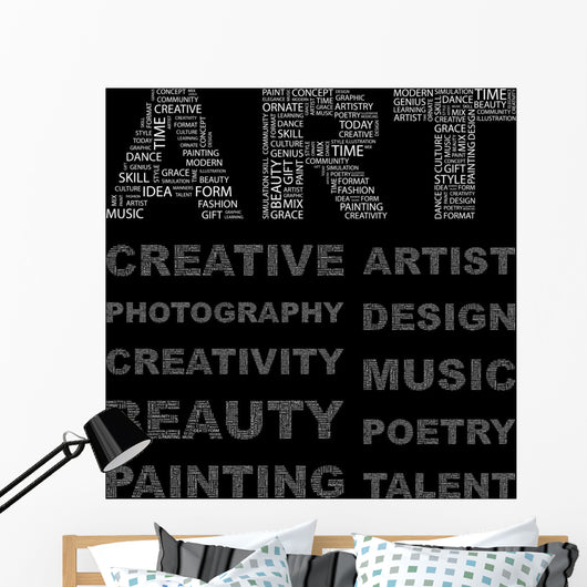 ART. Vector word collection. Wordcloud illustration. Wall Mural