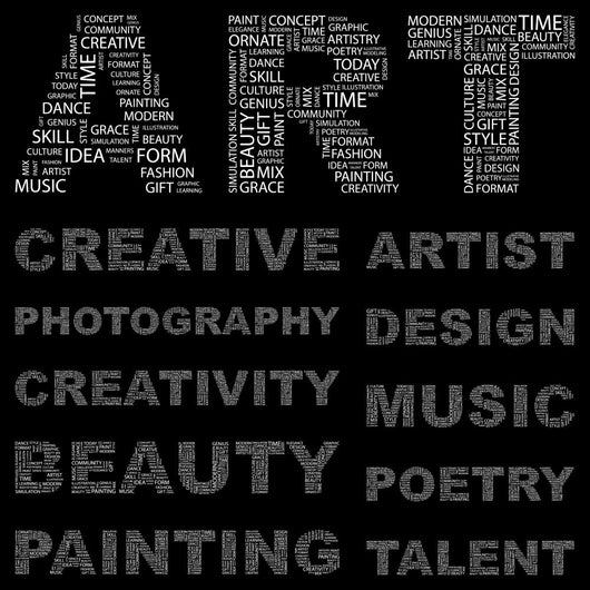 ART. Vector word collection. Wordcloud illustration. Wall Mural