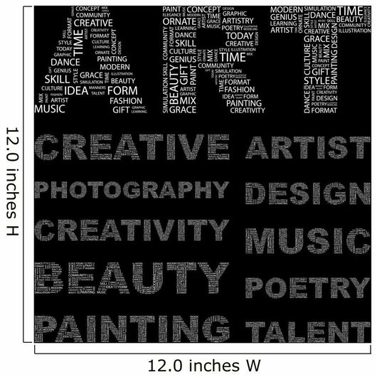ART. Vector word collection. Wordcloud illustration. Wall Mural