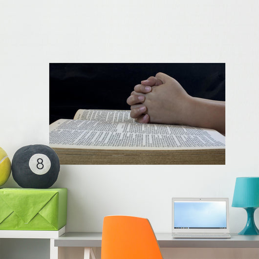 Child's Hands Praying Wall Mural