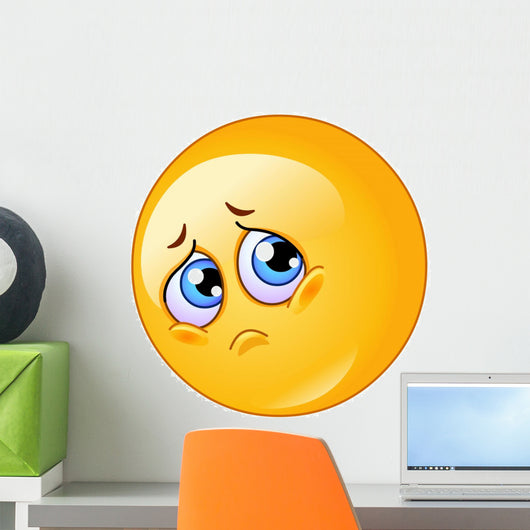 Sad emoticon Wall Decal