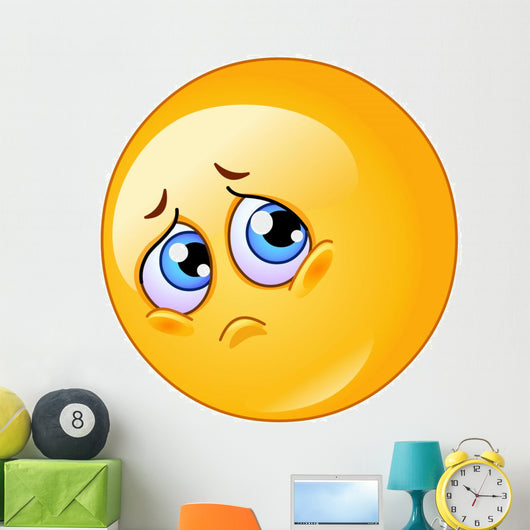 Sad emoticon Wall Decal