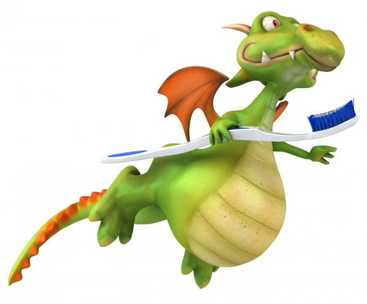 Dragon and Toothbrush Wall Decal