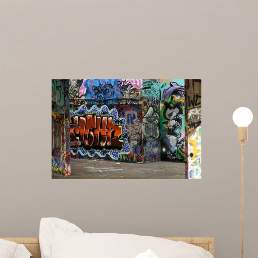 wall of graffiti Wall Mural