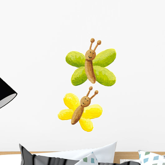 Green and Yellow butterfly Wall Decal