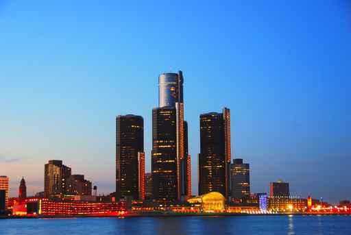 Detroit Skyline Dusk Wall Decal