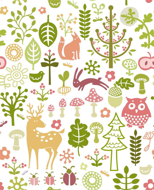 Seamless Forest Pattern Wall Decal