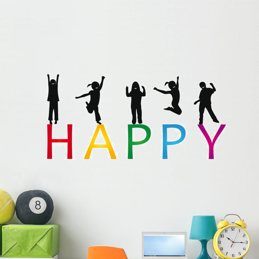 Kids Silhouettes Wall Mural