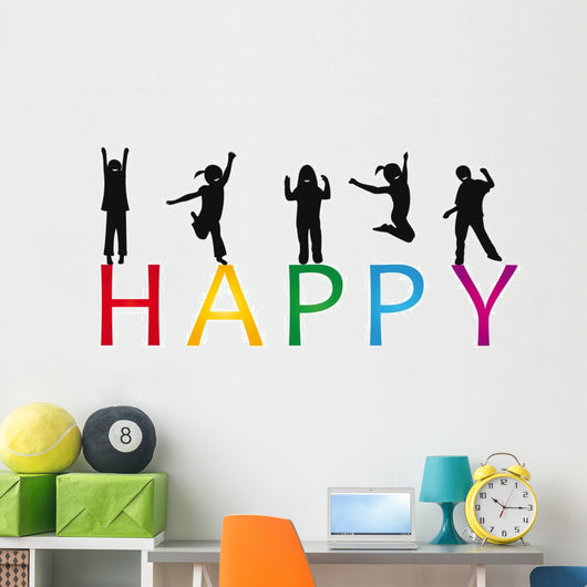Kids Silhouettes Wall Mural