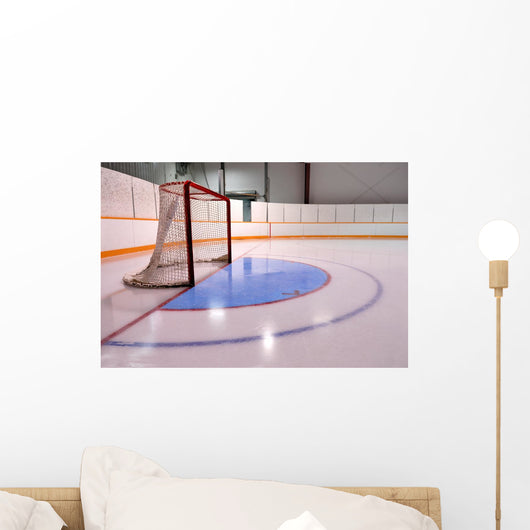 Hockey or Ringette Net and Crease in the Rink Wall Mural