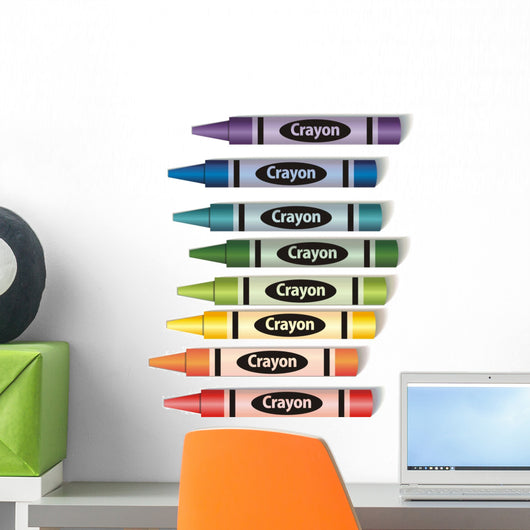 Vector Colorful Wax Crayons Wall Mural
