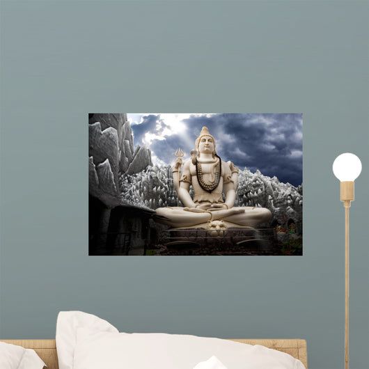 Big Lord Shiva statue in Bangalore Wall Mural