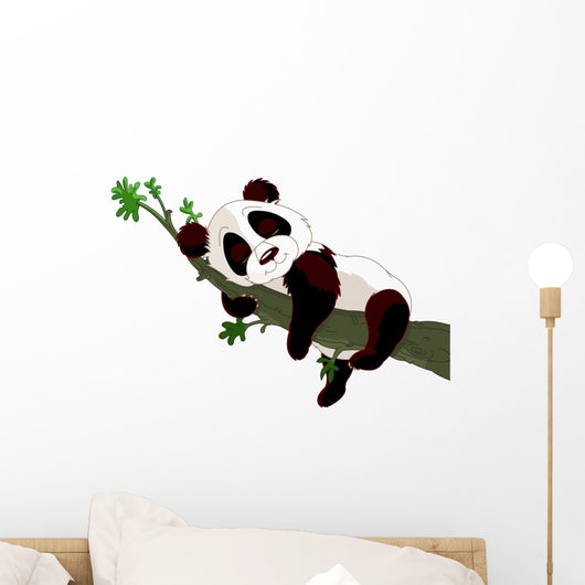 Panda sleeping on a branch Wall Decal