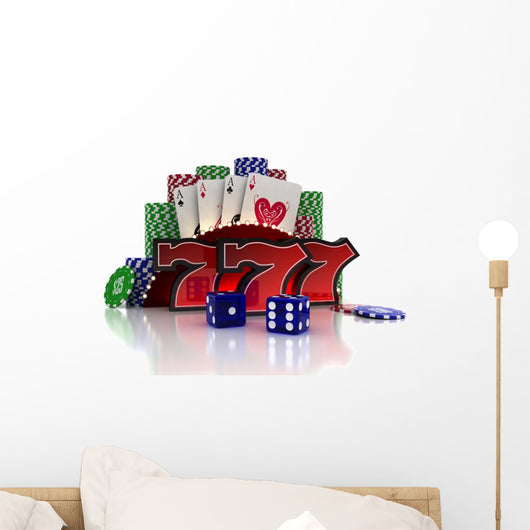 Casino Concept with cards, chips and dice Wall Decal