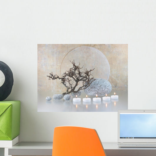 Still life with candles and twigs Wall Mural