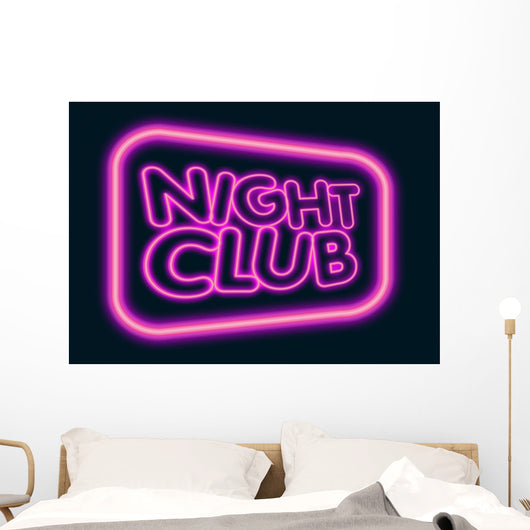 night club neon sign Wall Mural