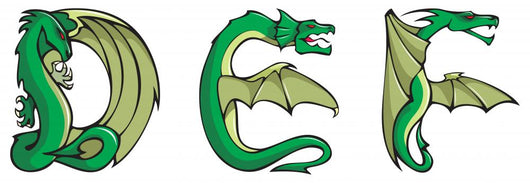 Series of Dragons Alphabet Wall Decal