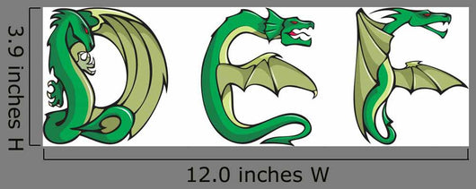 Series of Dragons Alphabet Wall Decal