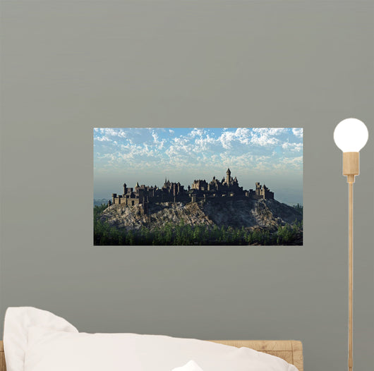 Medieval Hilltop Castle Wall Mural