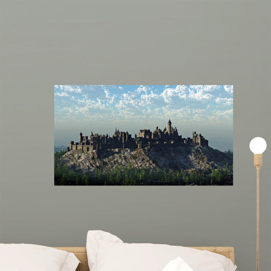 Medieval Hilltop Castle Wall Mural