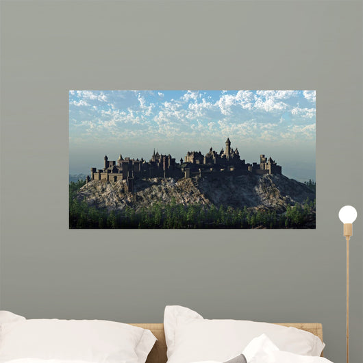 Medieval Hilltop Castle Wall Mural