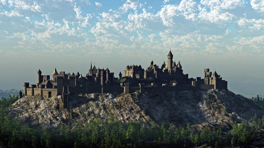 Medieval Hilltop Castle Wall Mural