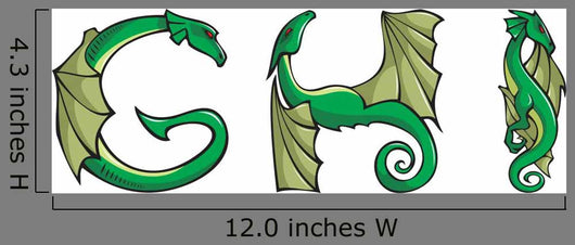 Series of Dragons Alphabet Wall Decal