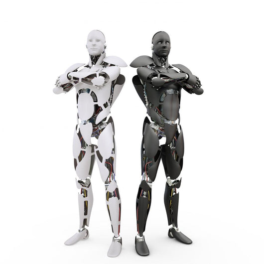 Two robots on the white background Wall Decal