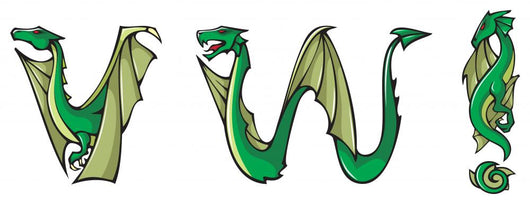 Dragons Alphabet Letters Wall Stickers