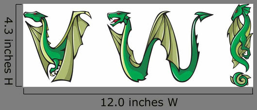 Dragons Alphabet Letters Wall Stickers