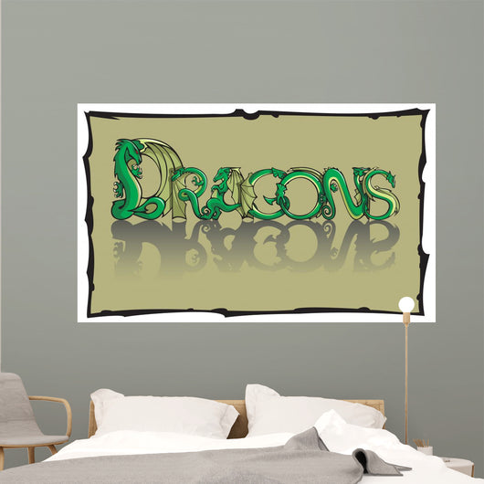 Dragons Inscription Using Special Fantasy Font Vector Wall Decal