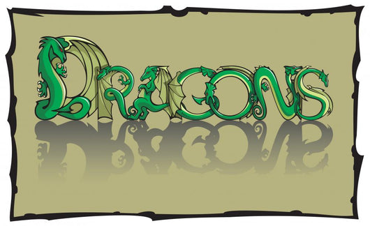 Dragons Inscription Using Special Fantasy Font Vector Wall Decal